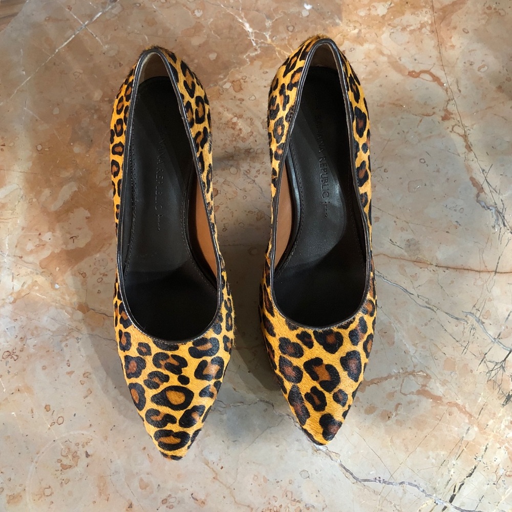 Banana Republic Leopard Heels Calf Hair